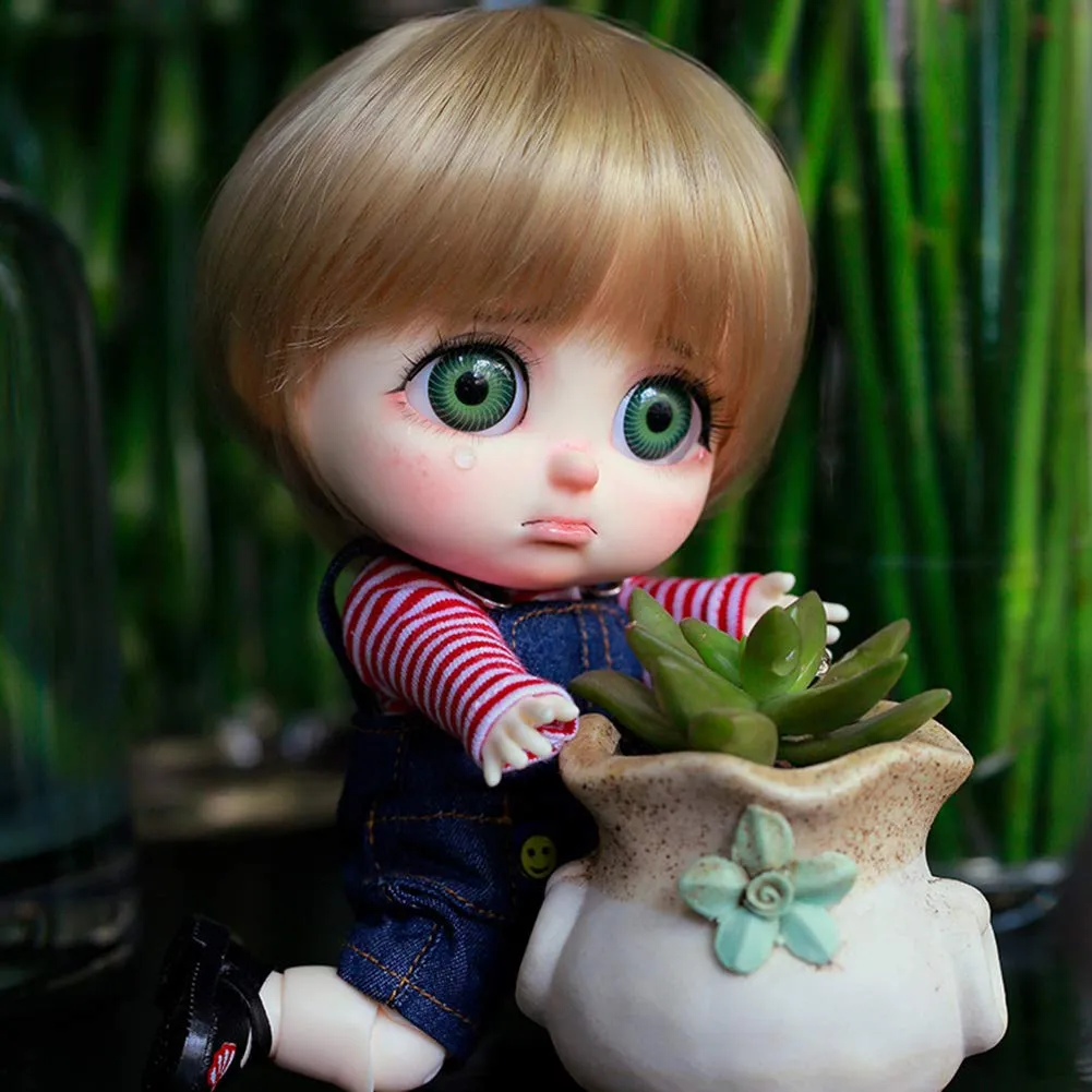 1/8 BJD Doll Full Set 17.5cm 6.8 Inch Ball Jointed SD Doll Handmade DIY Toys with All Clothes Wigs Shoes Makeup
