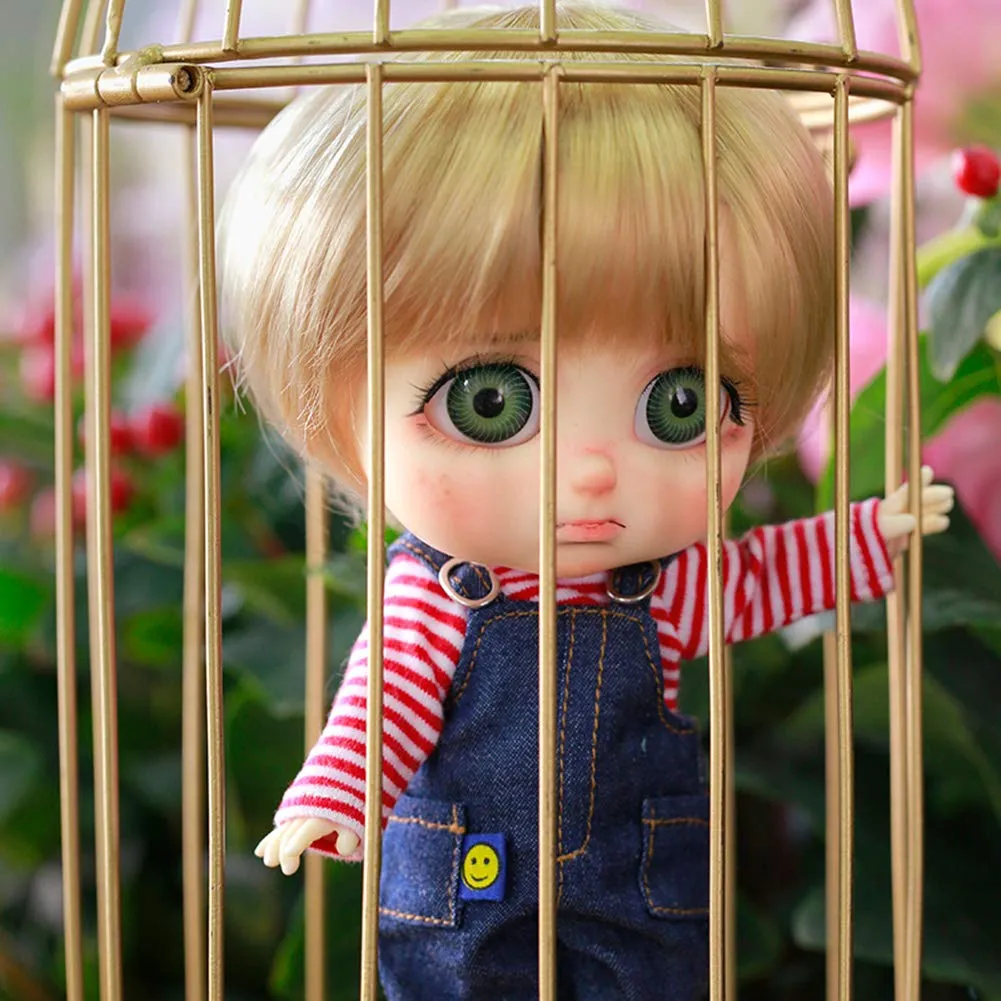 1/8 BJD Doll Full Set 17.5cm 6.8 Inch Ball Jointed SD Doll Handmade DIY Toys with All Clothes Wigs Shoes Makeup