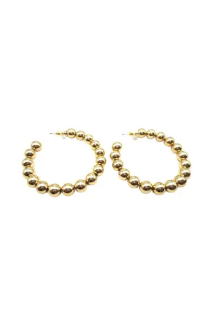 8mm Metal Ball Hoops Gold