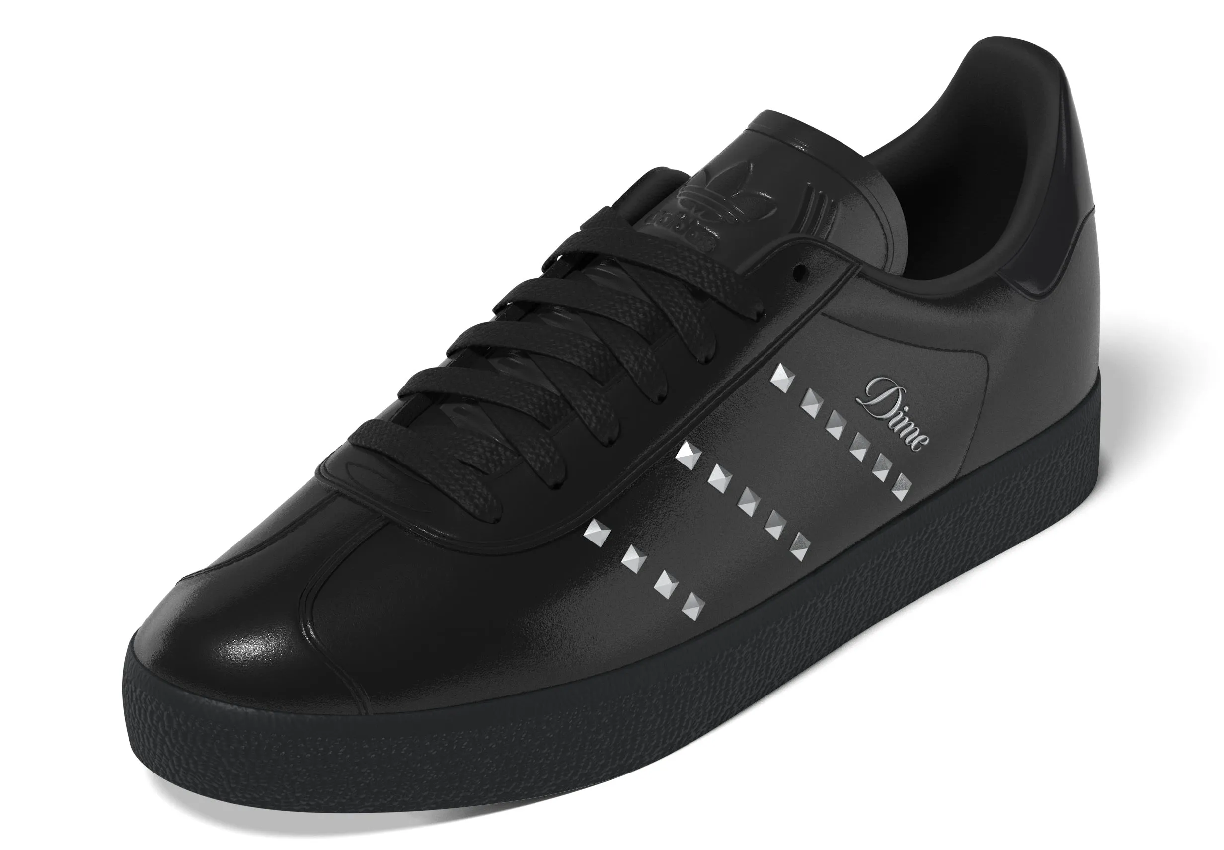 Adidas x Dime Gazelle Adv Skate Shoes-Core Black/Silver Metallic/Carbon