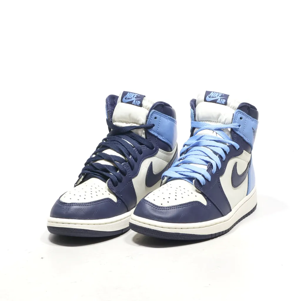 Air Jordan 1 Retro High-Top Sneakers Leather Blue Color For Men