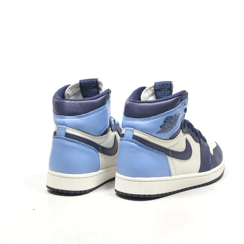 Air Jordan 1 Retro High-Top Sneakers Leather Blue Color For Men