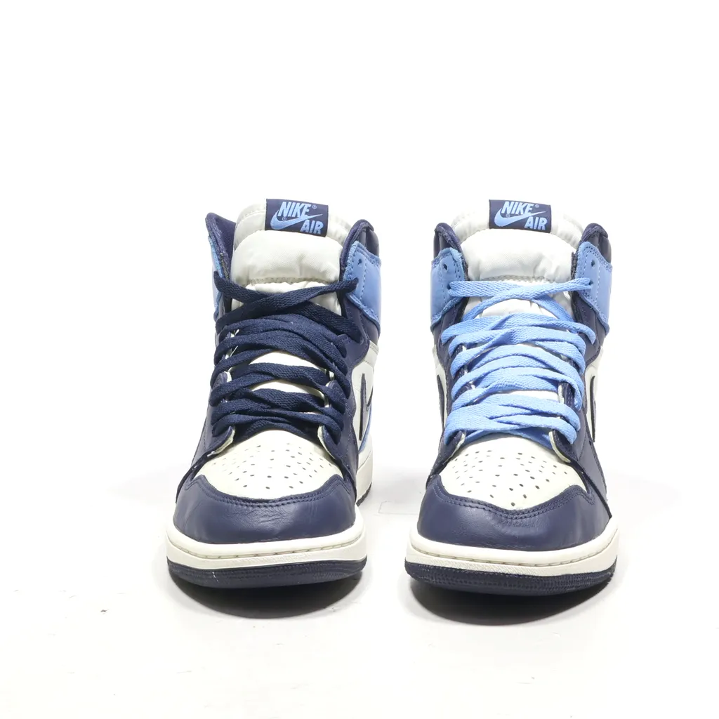 Air Jordan 1 Retro High-Top Sneakers Leather Blue Color For Men
