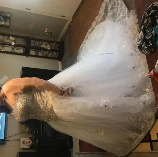 Anneprom Sweetheart Ball Gown Watteau Train Wedding Dress With Appliques Beading APW0029