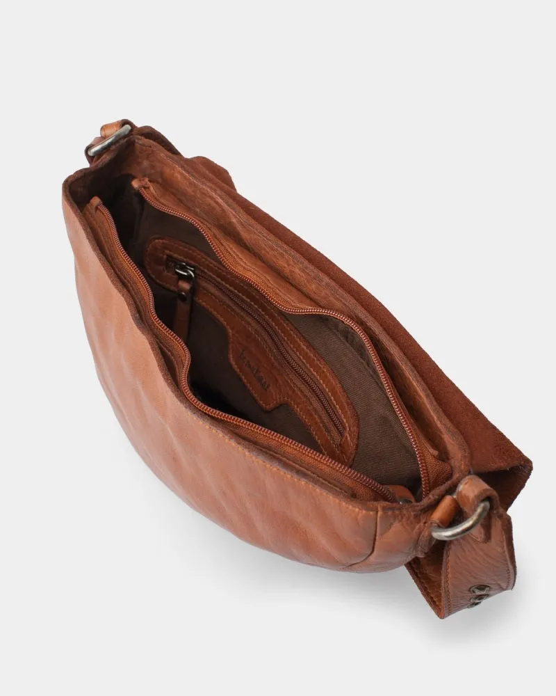 Biba Taos Leather Shoulder Bag Tan