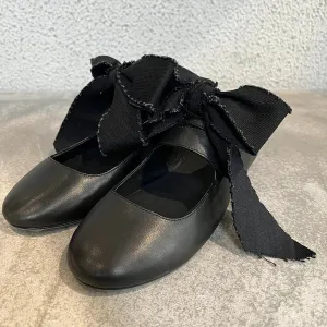 binfenxie  -  Black Round Toe Strappy Ballet Shoes for Women Lace-Up Bowknot Flat Leather Shoes Design Ladies Retro Casual Zapatos De Mujer