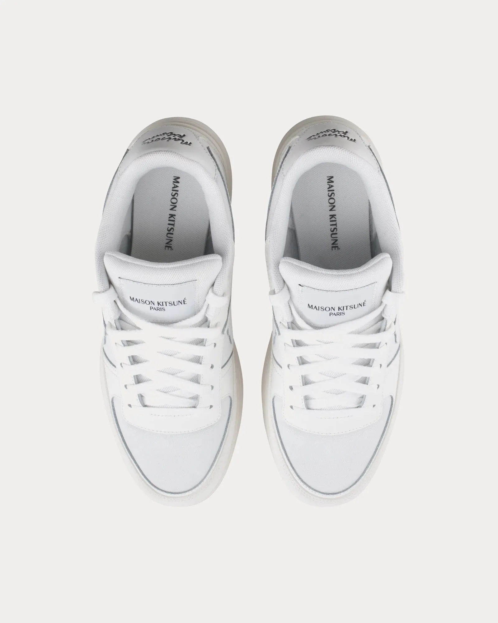 Chiru Canvas & Leather White Low Top Sneakers