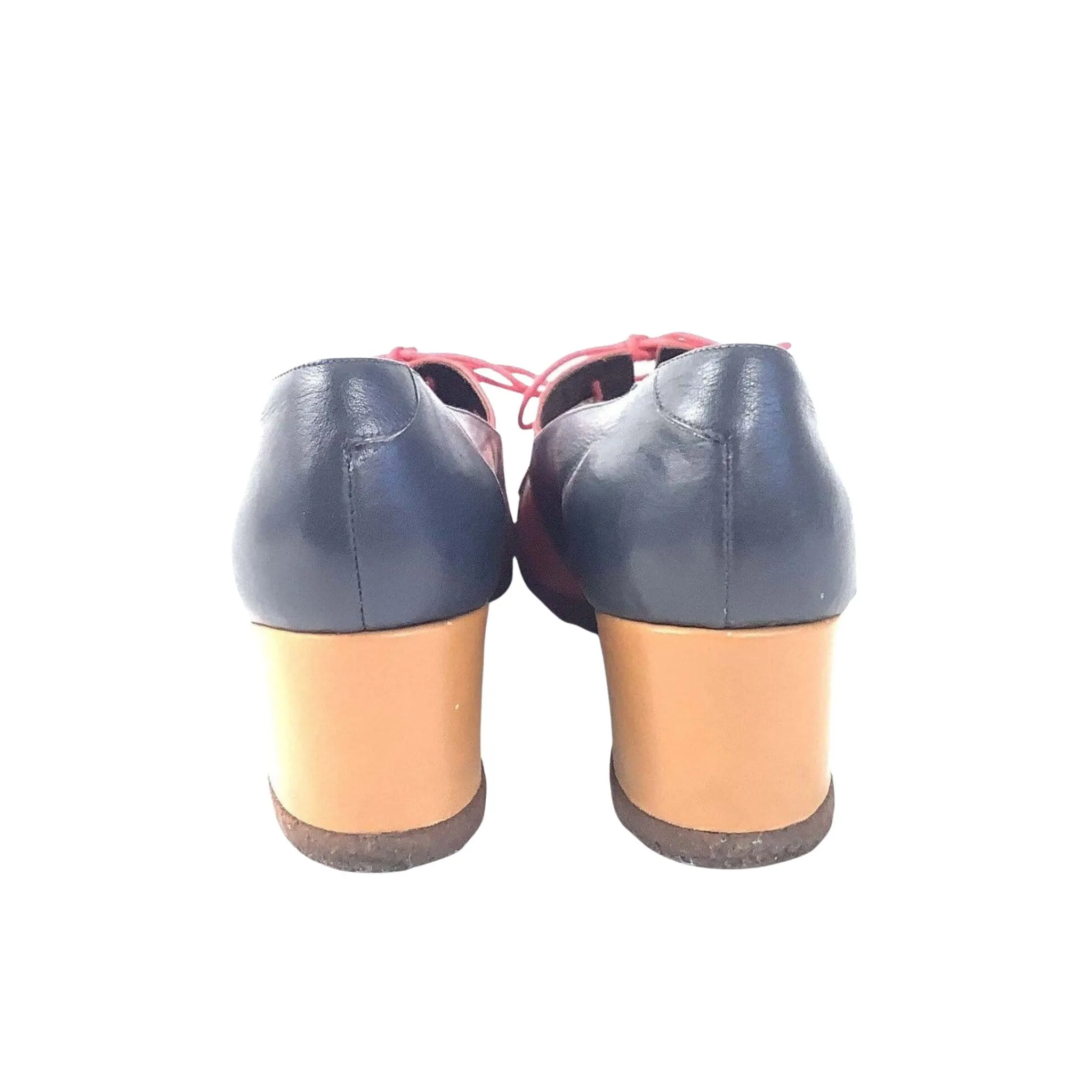 Color Block Wedge Oxfords