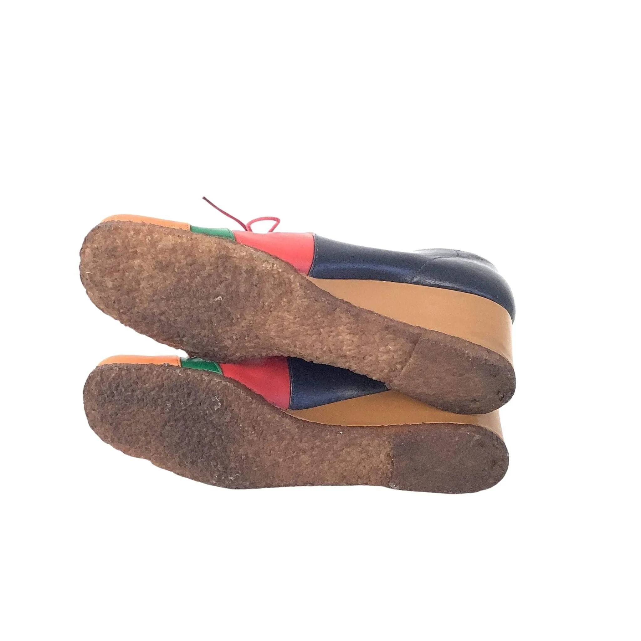 Color Block Wedge Oxfords