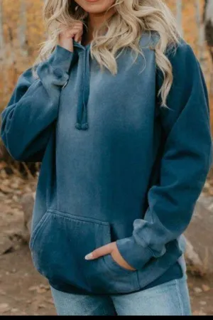 Comfy Wanderer Blue Kangaroo Pocket Hoodie
