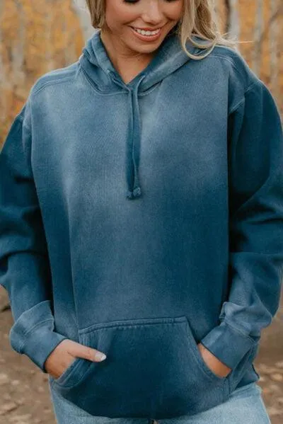 Comfy Wanderer Blue Kangaroo Pocket Hoodie