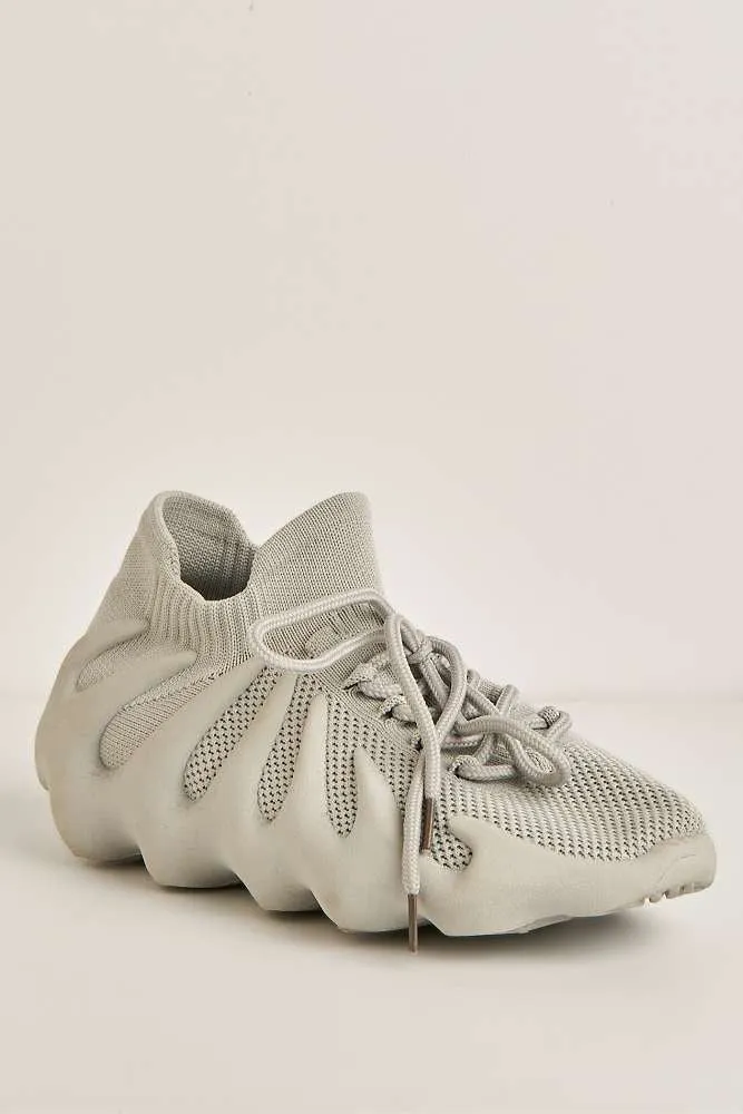 Desirae Structured Sole Lace-up Trainers in Grey