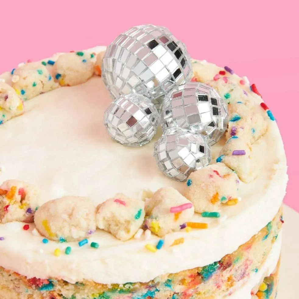 Disco Ball Cake Toppers - Silver