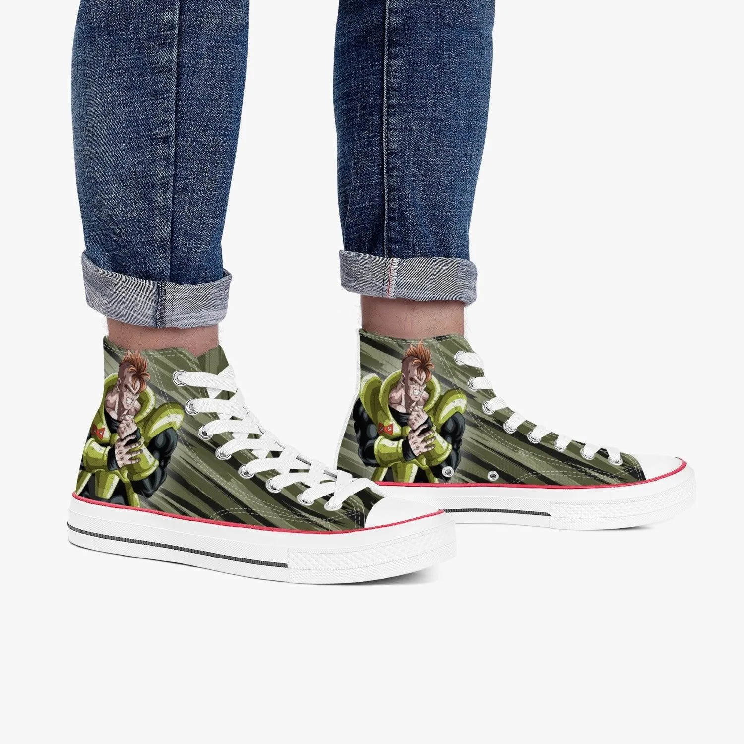 Dragon Ball Z Android 16 A-Star High White Anime Shoes