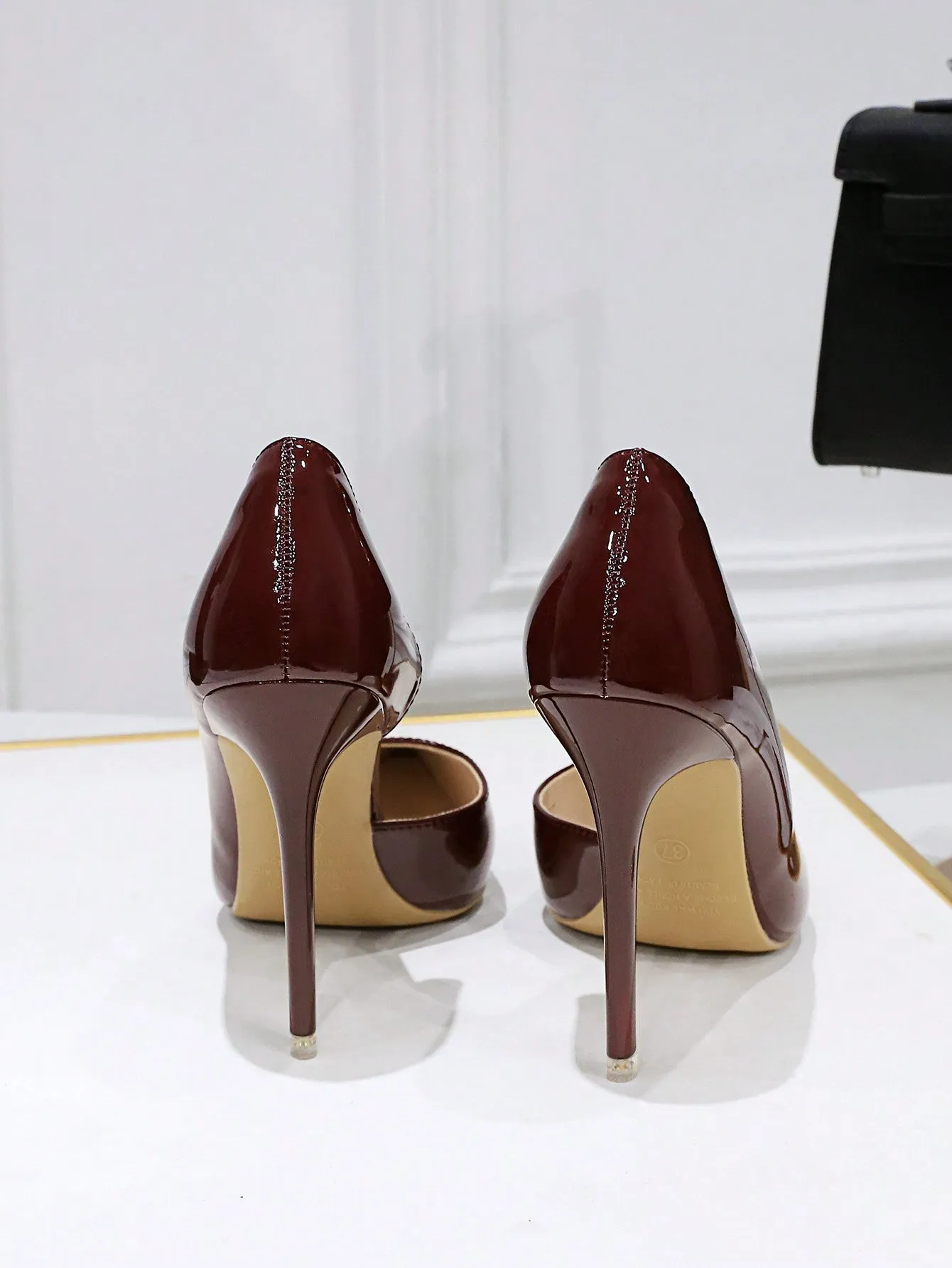 Fashionable Patent Leather Stiletto High Heel Pumps