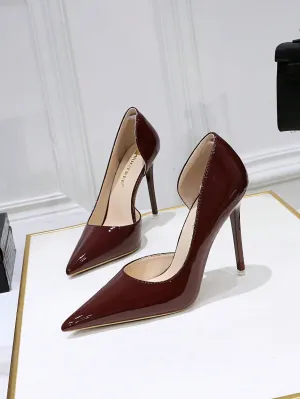 Fashionable Patent Leather Stiletto High Heel Pumps