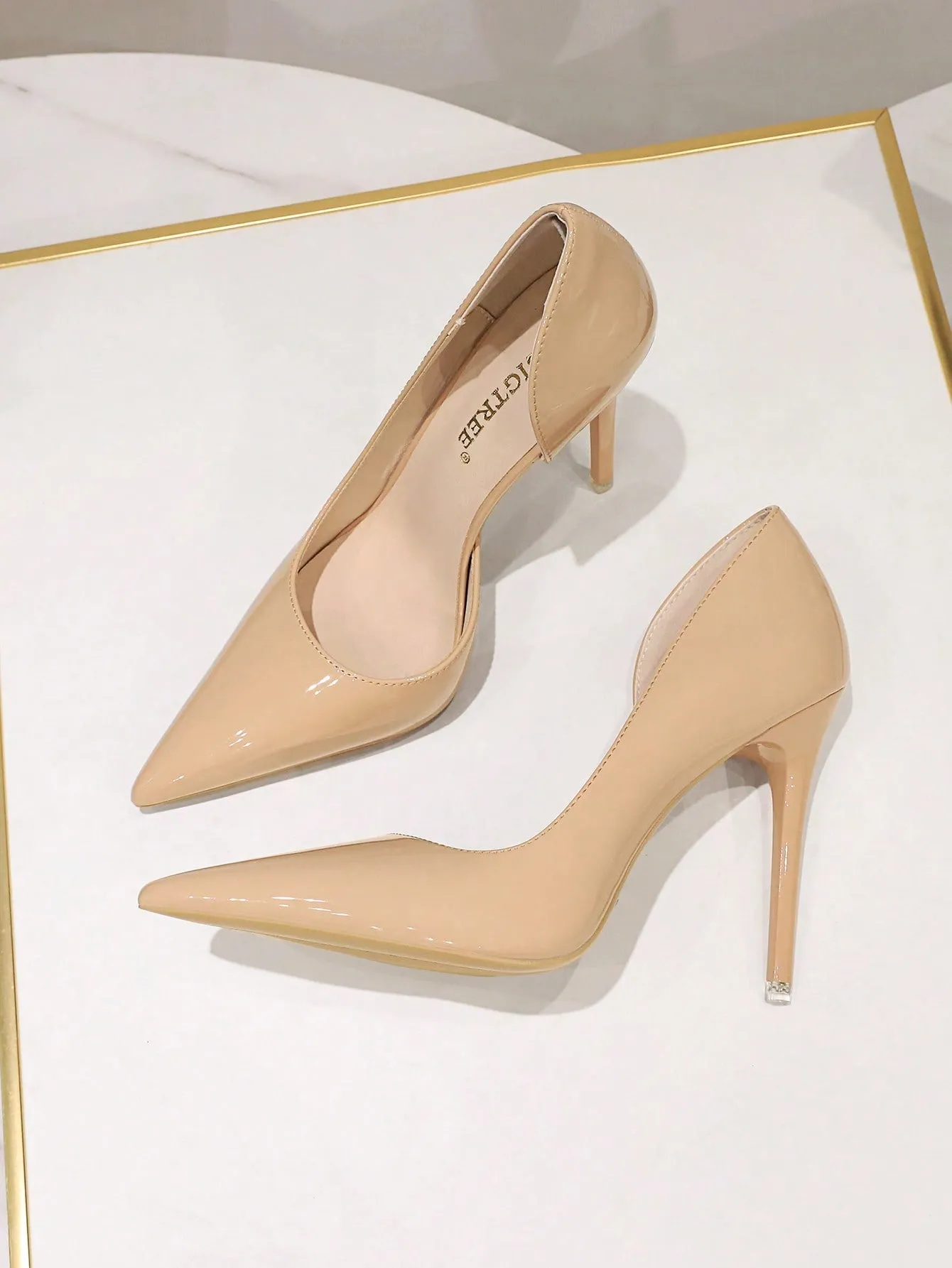 Fashionable Patent Leather Stiletto High Heel Pumps