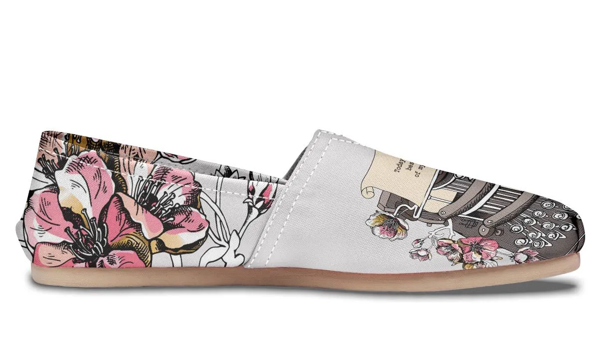 Floral Typewriter Casual Shoes