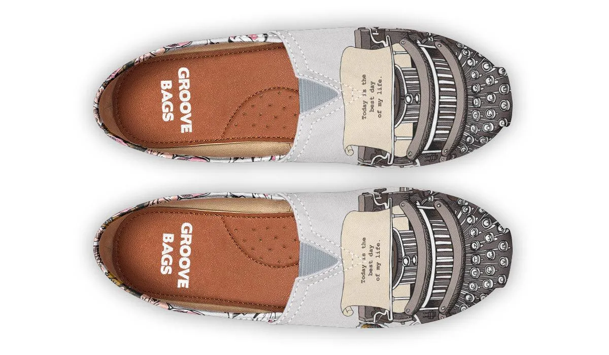 Floral Typewriter Casual Shoes