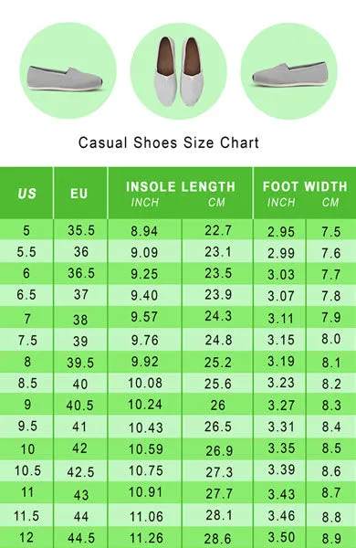 Floral Typewriter Casual Shoes
