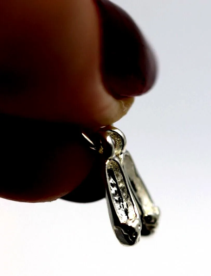 Genuine Sterling Silver 925 Ballet Shoes Slippers Dance Charm Pendant