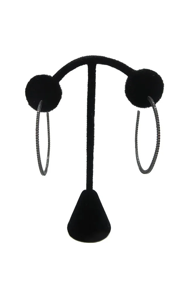 Gunmetal Sparkle Hoops