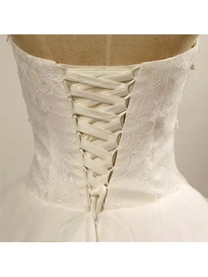 Halter Neck Lace-Up Ball Gown Floor-Length Beaded Lace Wedding Dress  WD171