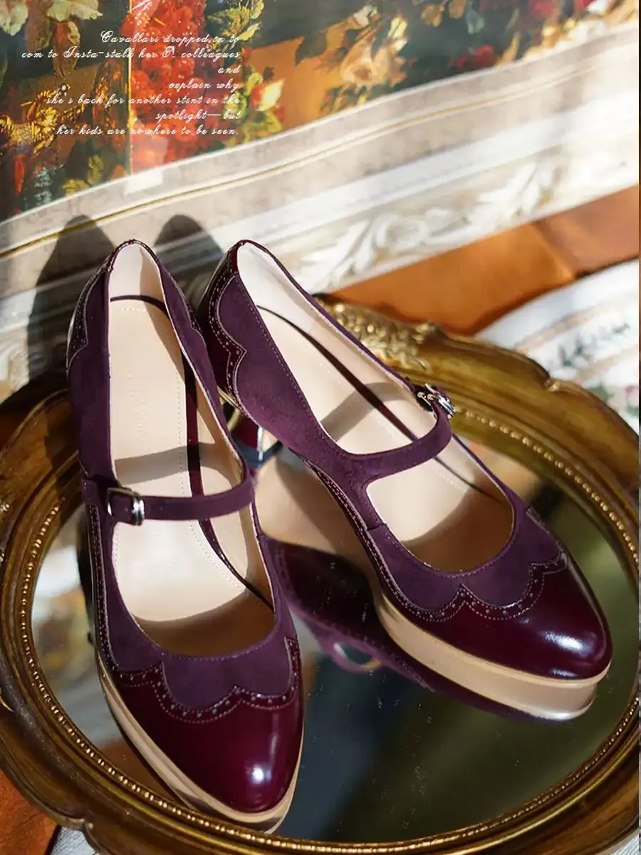 Handmade Vintage Leather Mary Jane Heels - 1930s Inspired Retro Shoes