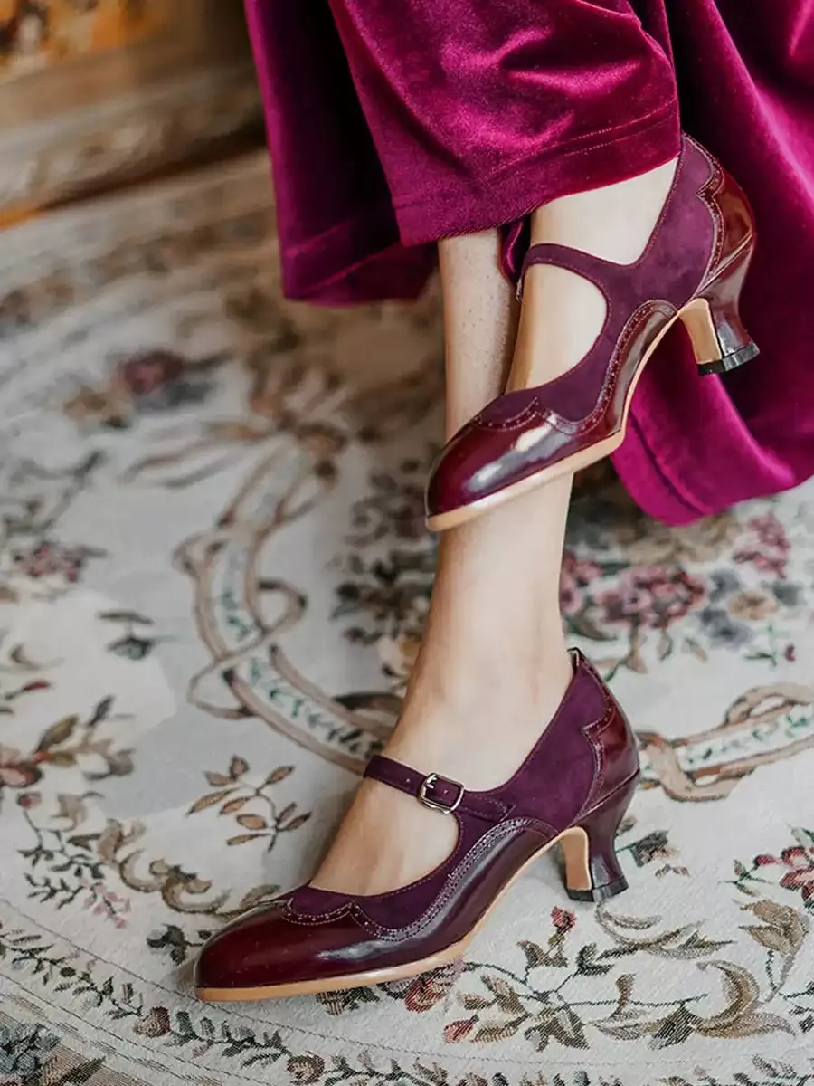 Handmade Vintage Leather Mary Jane Heels - 1930s Inspired Retro Shoes