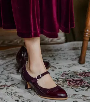 Handmade Vintage Leather Mary Jane Heels - 1930s Inspired Retro Shoes