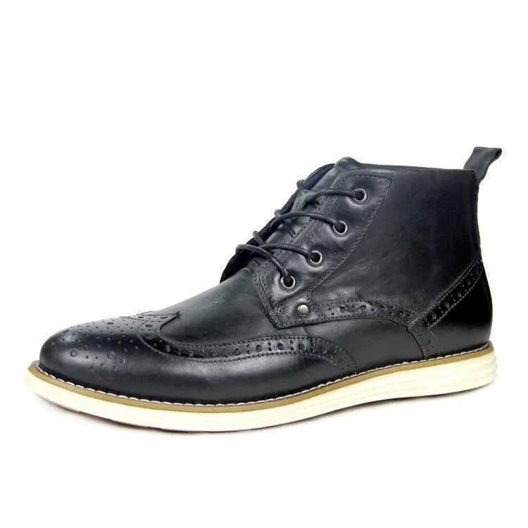 Hanrae Men's Genuine Leather Causal Boots