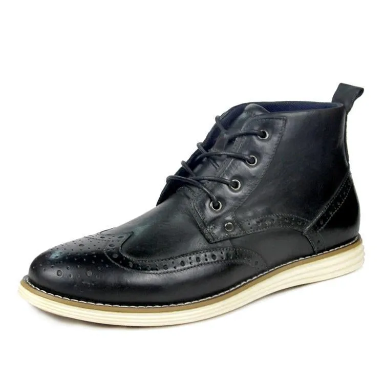Hanrae Men's Genuine Leather Causal Boots
