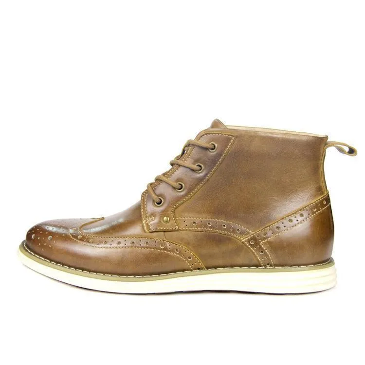 Hanrae Men's Genuine Leather Causal Boots