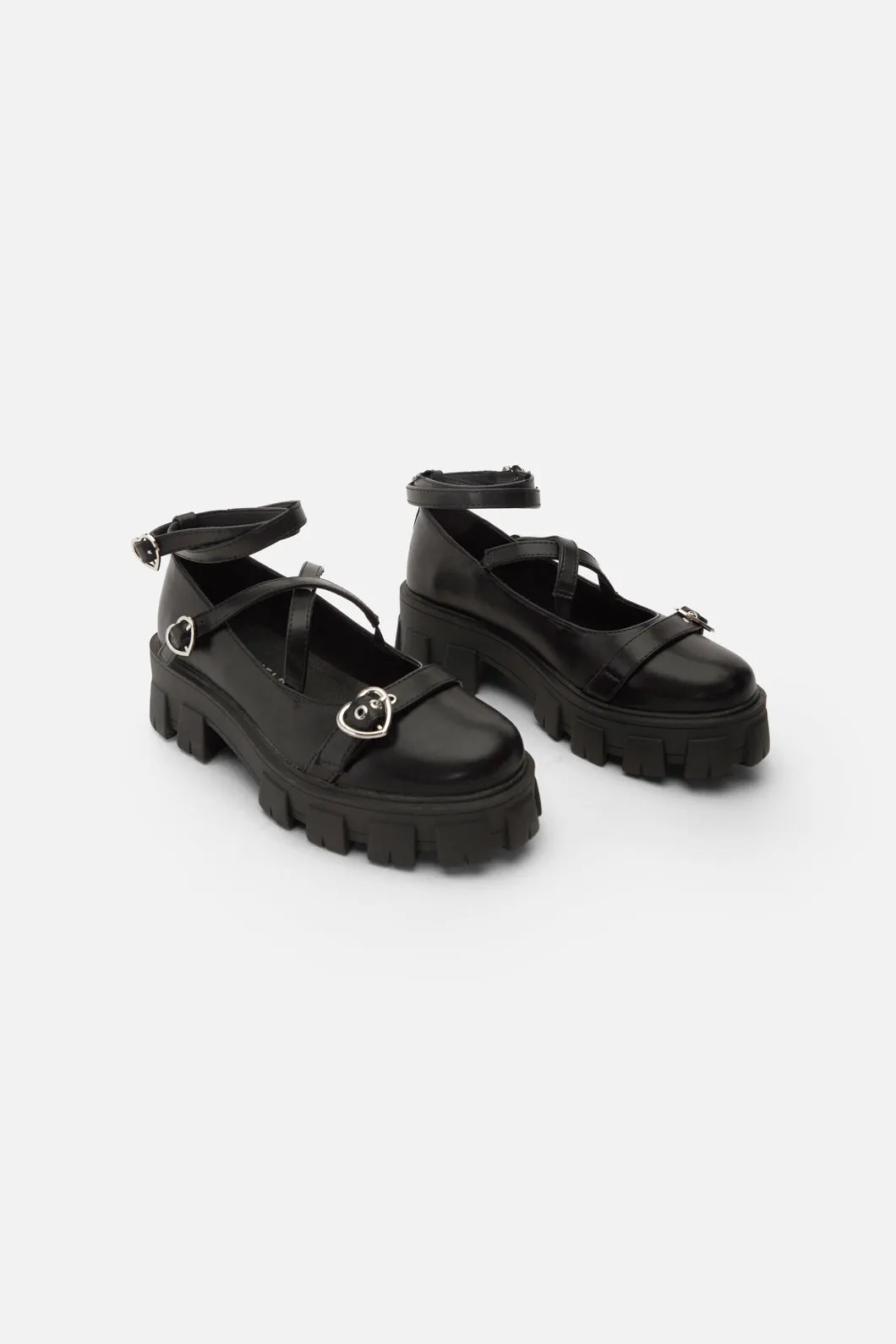 Heart Buckle Strappy Shoe