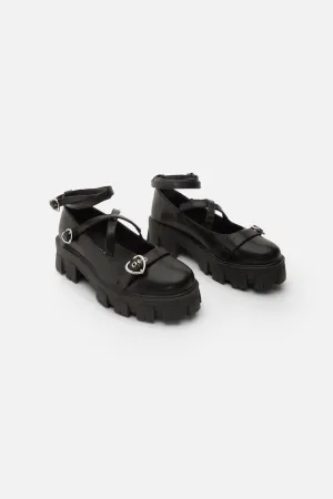 Heart Buckle Strappy Shoe