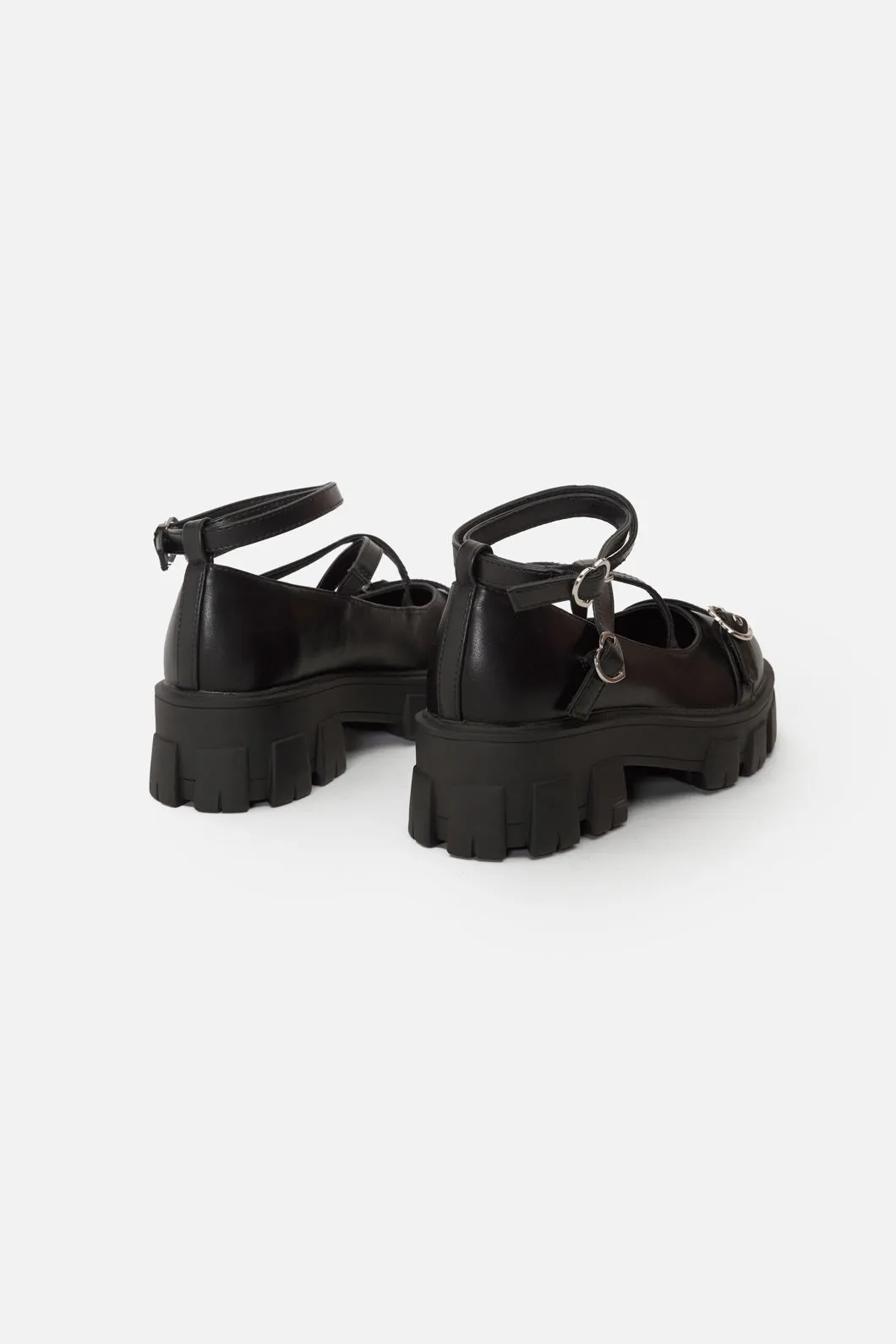 Heart Buckle Strappy Shoe