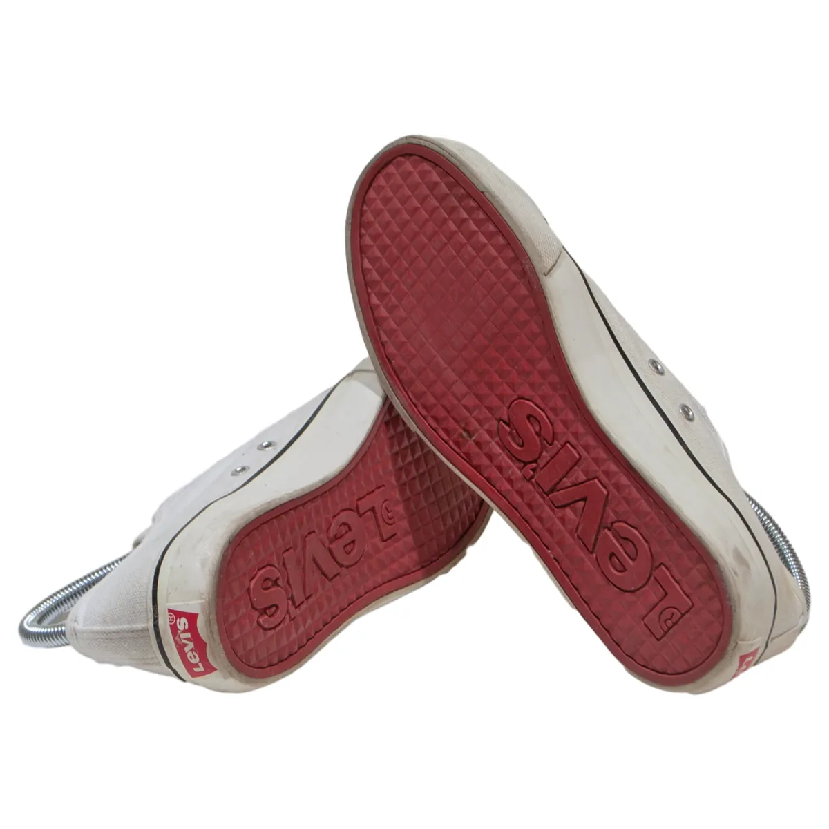 LEVI'S Ball Low Sneaker Trainers White Canvas Womens UK 5