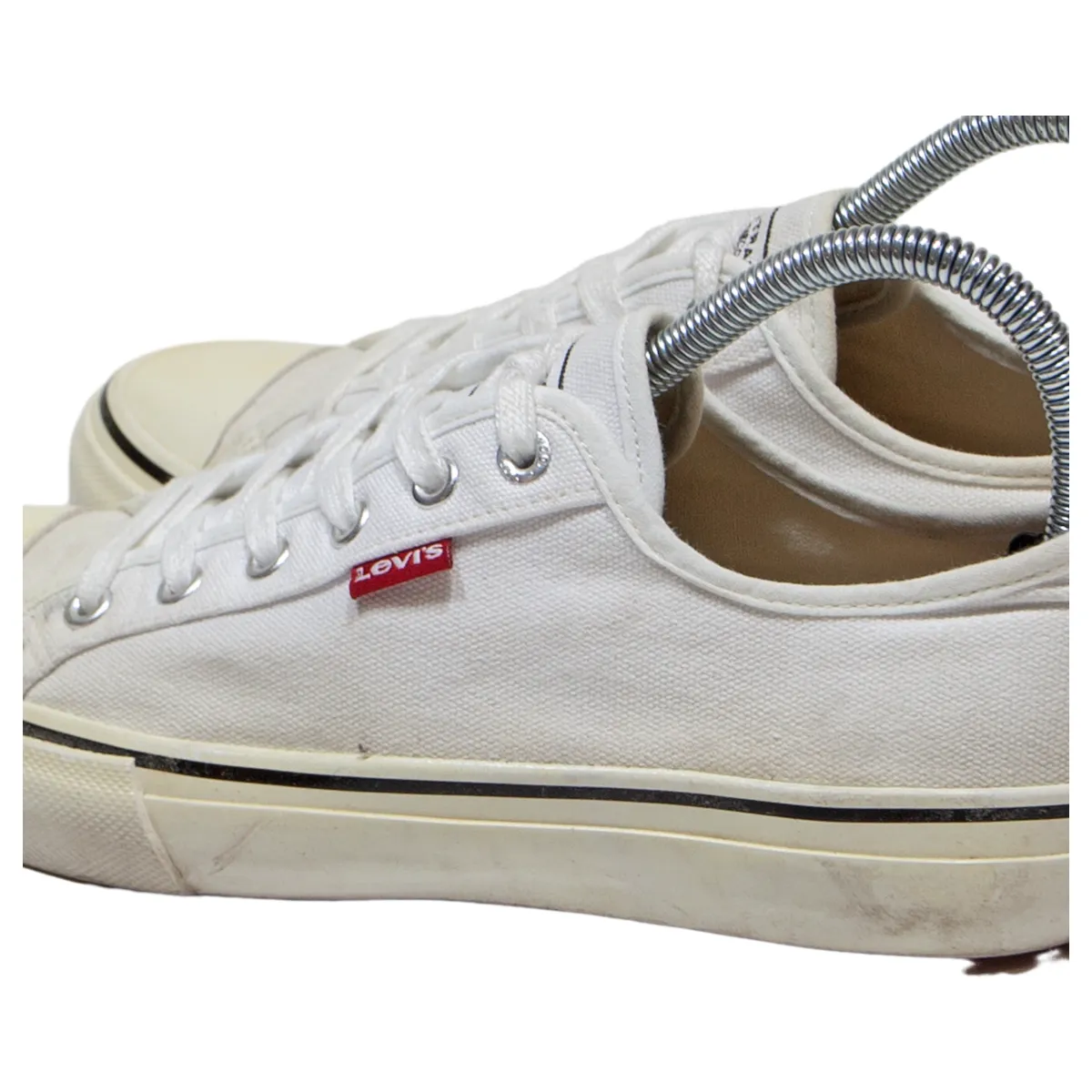 LEVI'S Ball Low Sneaker Trainers White Canvas Womens UK 5