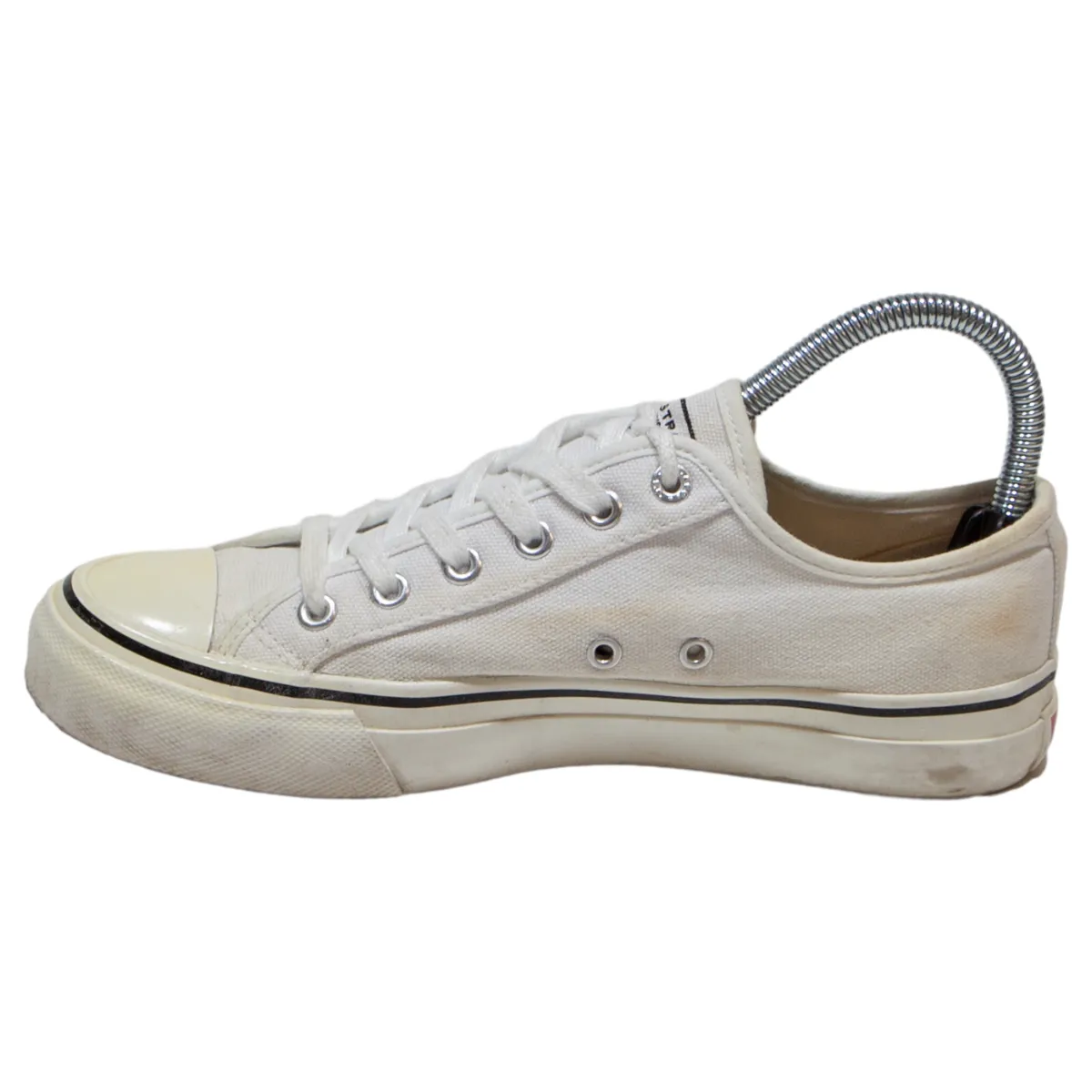 LEVI'S Ball Low Sneaker Trainers White Canvas Womens UK 5