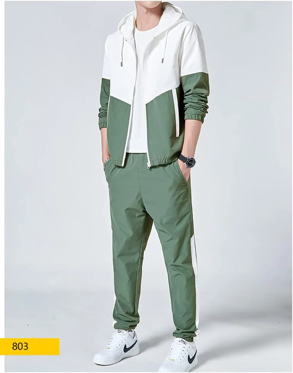 Men Retro Windbreaker Track Suit Track Jacket Track Pant Athletic Hip Hop Windproof Sweat Suit
