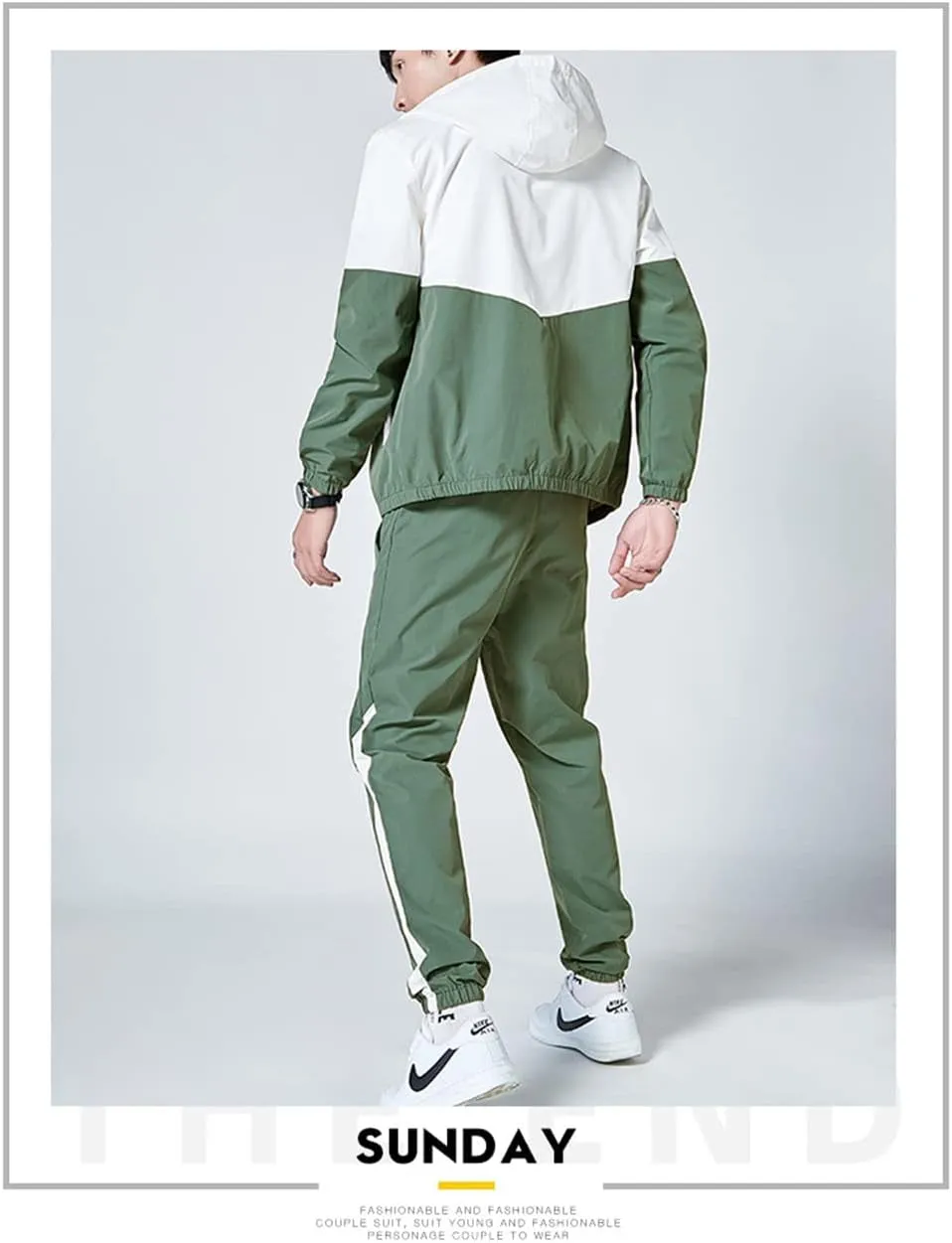Men Retro Windbreaker Track Suit Track Jacket Track Pant Athletic Hip Hop Windproof Sweat Suit