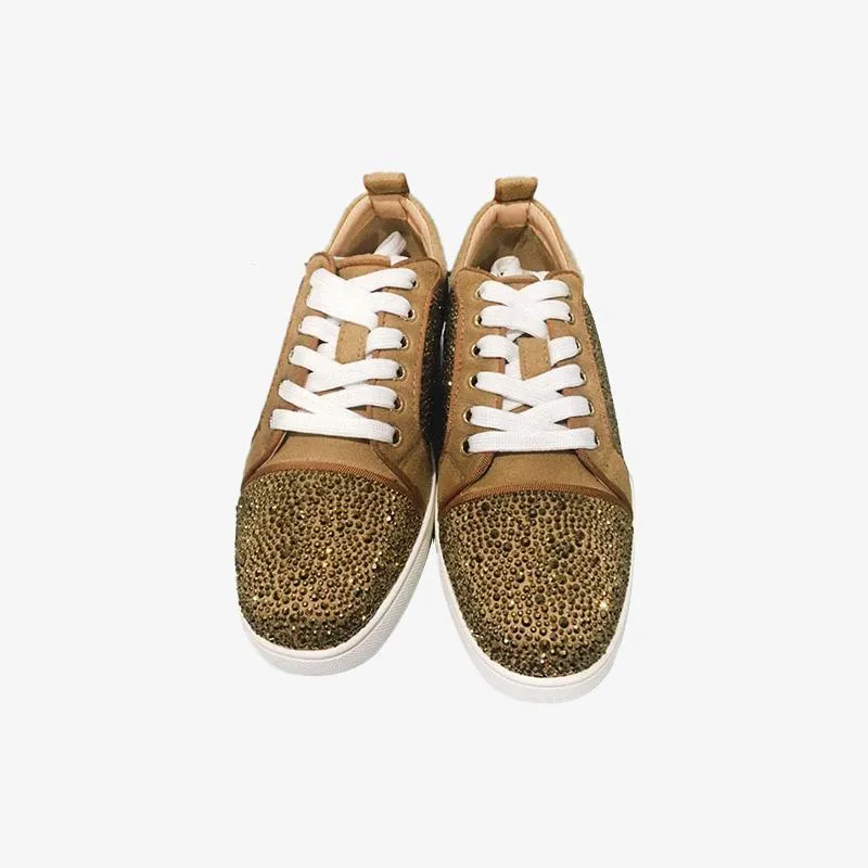 Mens Blond Slip On Low Top Sneakers