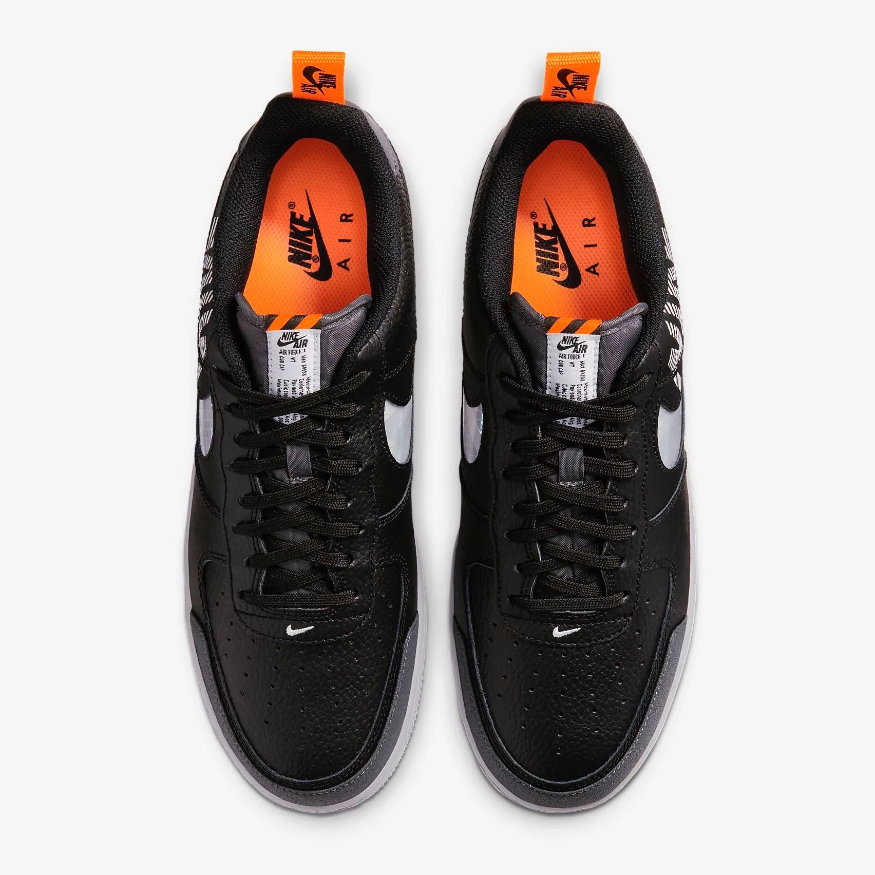 Men's Nike Air Force 1 LV8 Reflective (Black/Total Orange/Wolf Grey/Dark Grey)