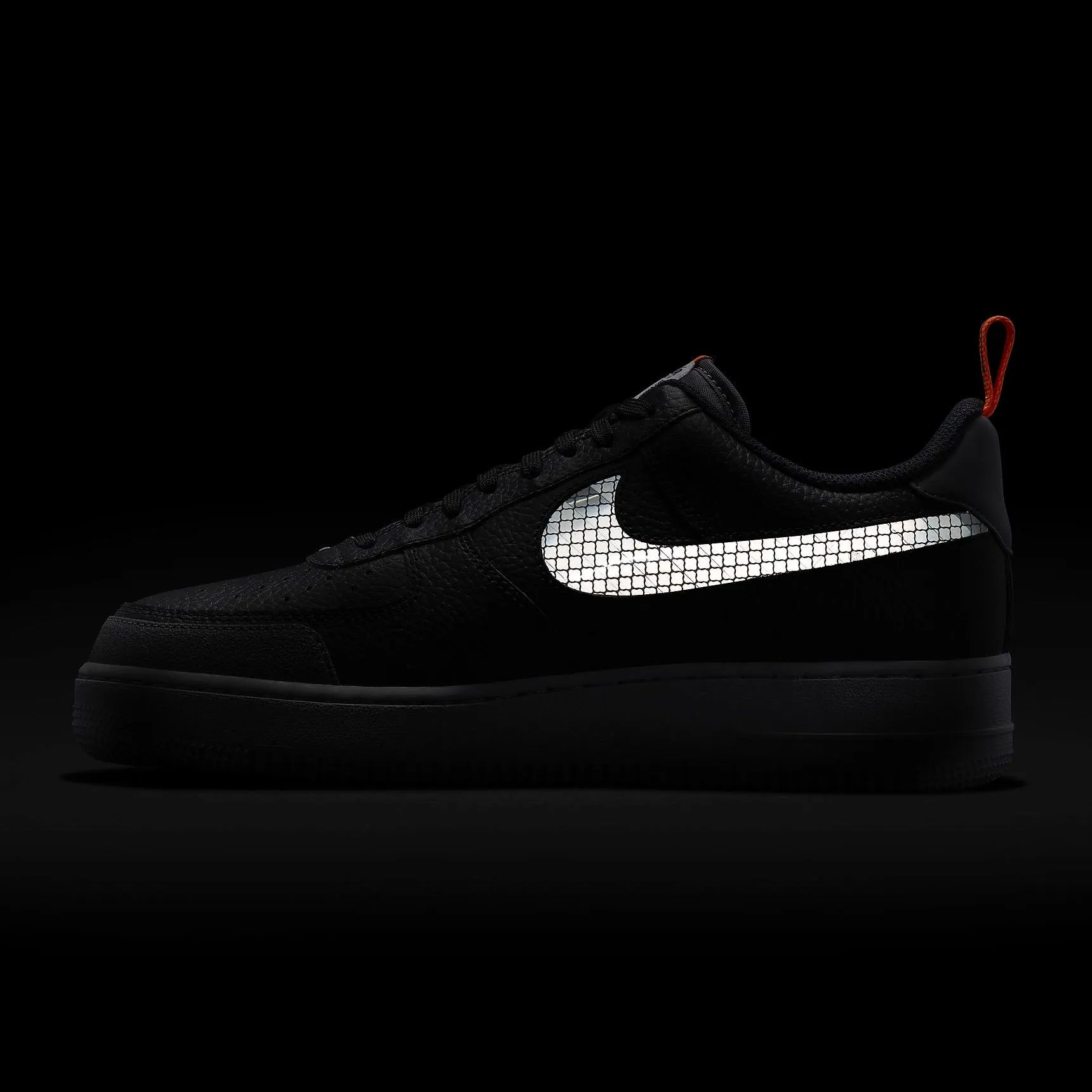 Men's Nike Air Force 1 LV8 Reflective (Black/Total Orange/Wolf Grey/Dark Grey)