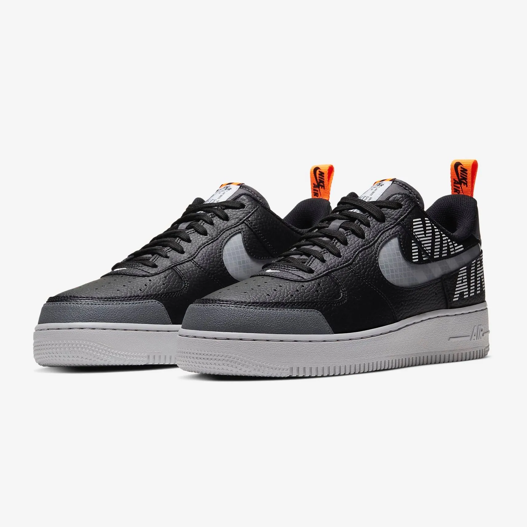 Men's Nike Air Force 1 LV8 Reflective (Black/Total Orange/Wolf Grey/Dark Grey)