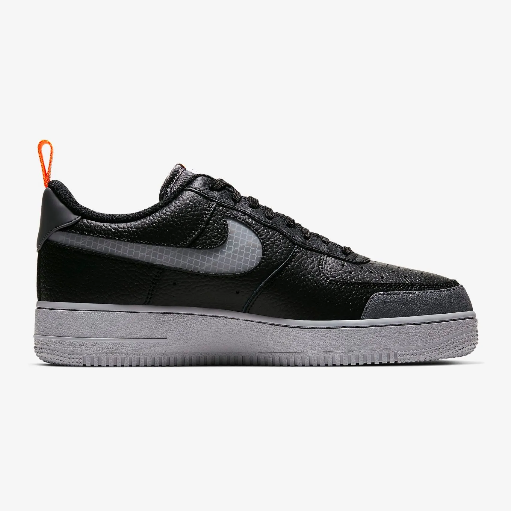 Men's Nike Air Force 1 LV8 Reflective (Black/Total Orange/Wolf Grey/Dark Grey)