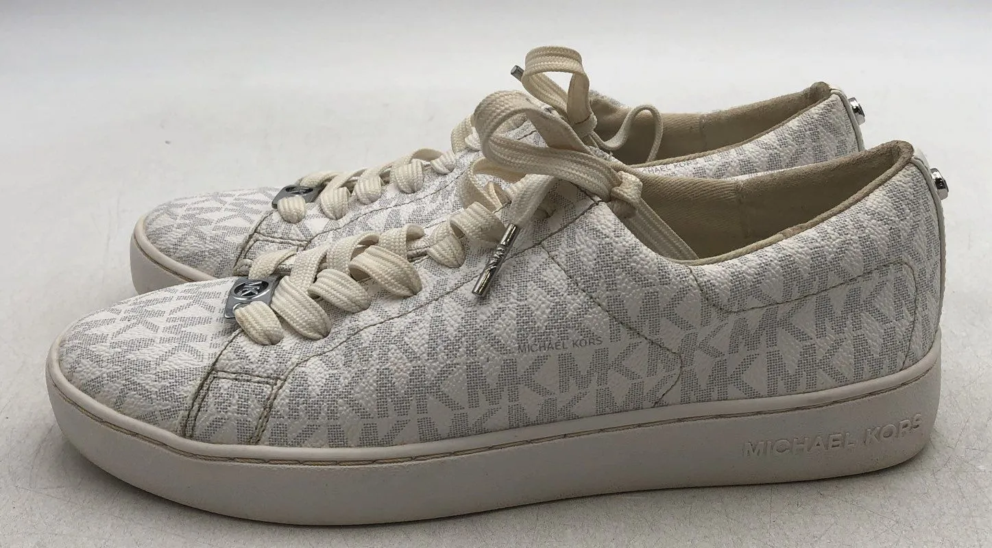 Michael Kors Women's White Lace-Up Low-Top Athletic Shoes - Size 6.5M