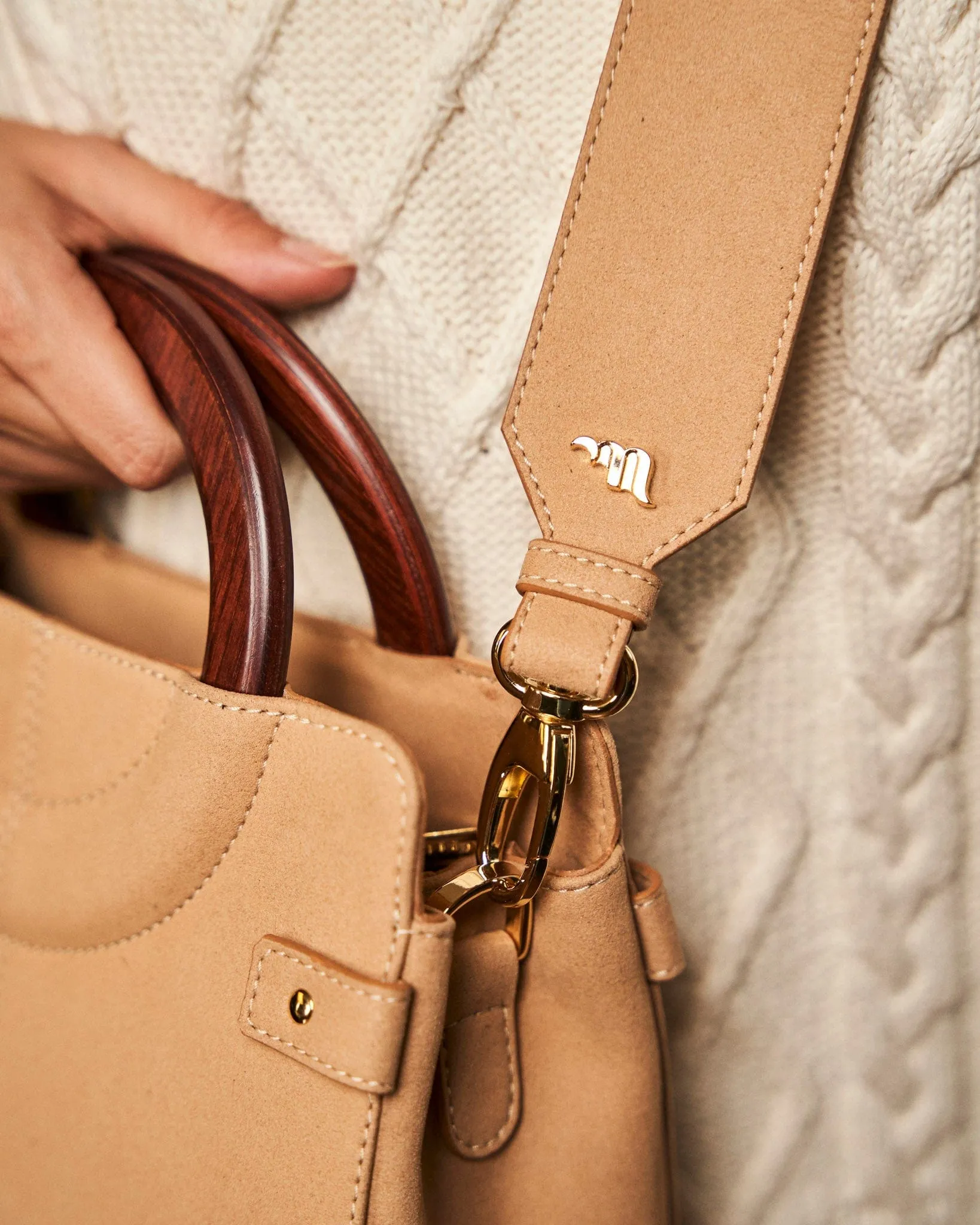 Micro Kayamb Vegan Leather Shoulder Bag | Latte