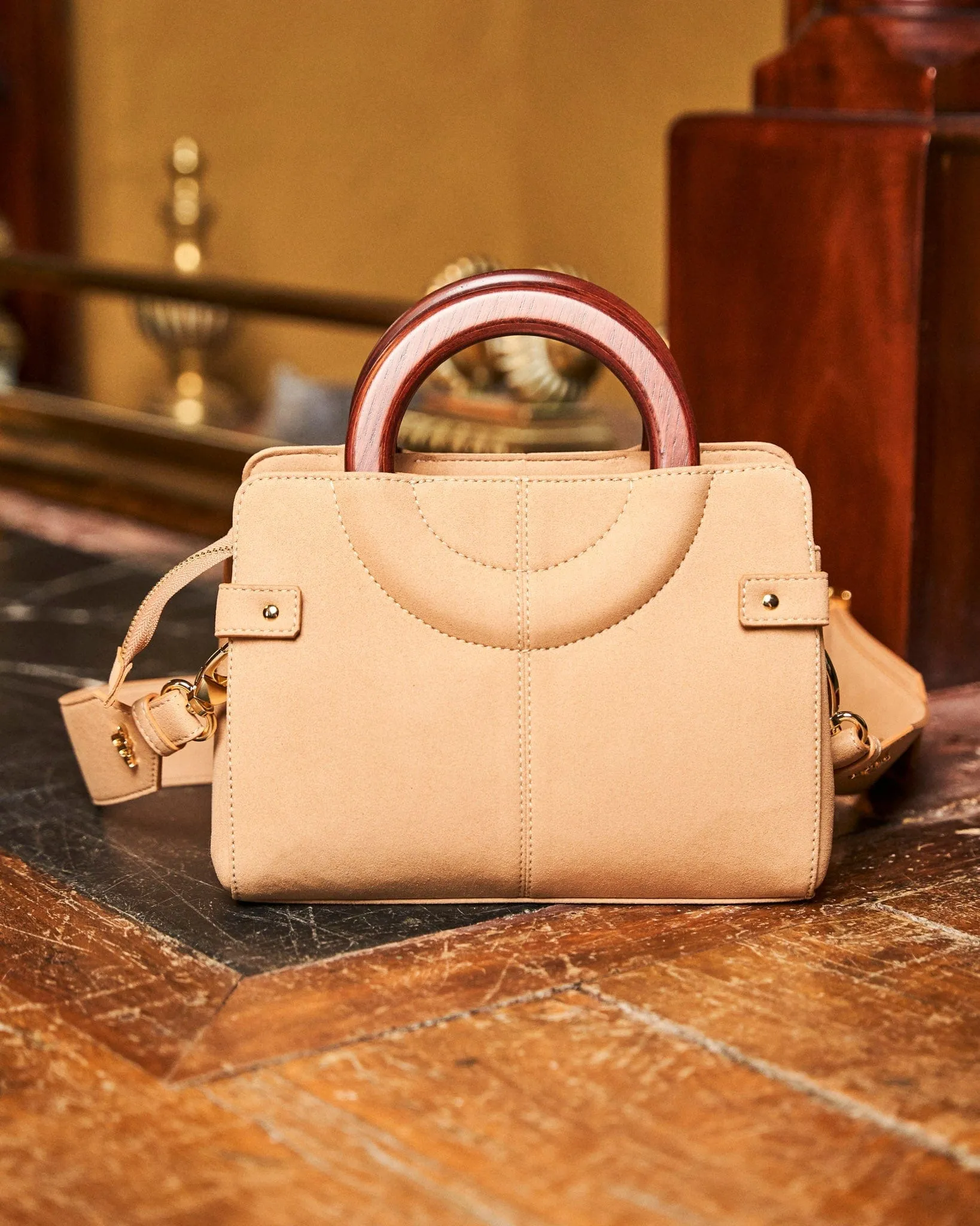 Micro Kayamb Vegan Leather Shoulder Bag | Latte