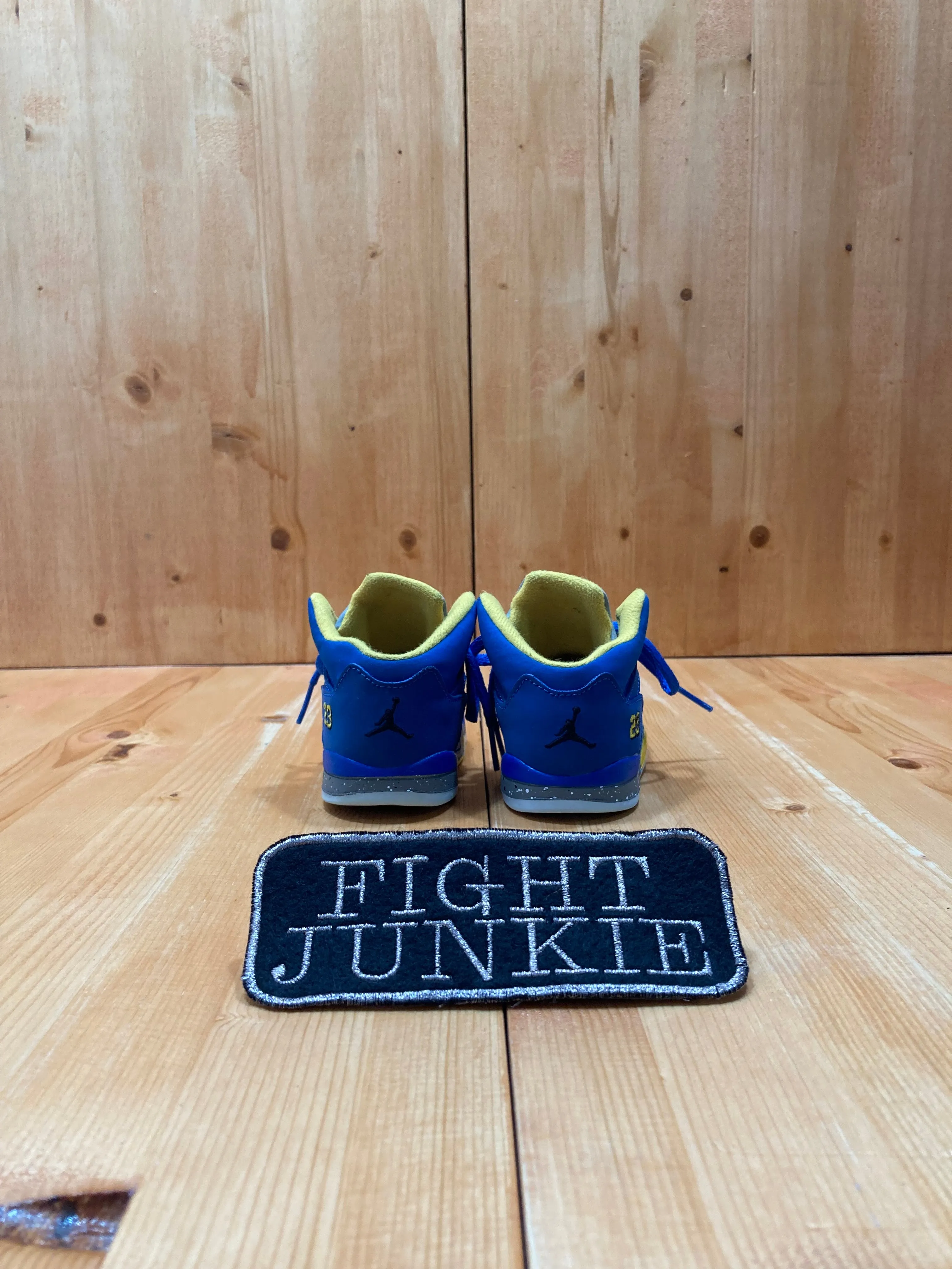 NIKE AIR JORDAN 5 LANEY VARSITY JSP TD Toddler Kids Size 7C Shoes Sneakers Blue Yellow  CI3289-400